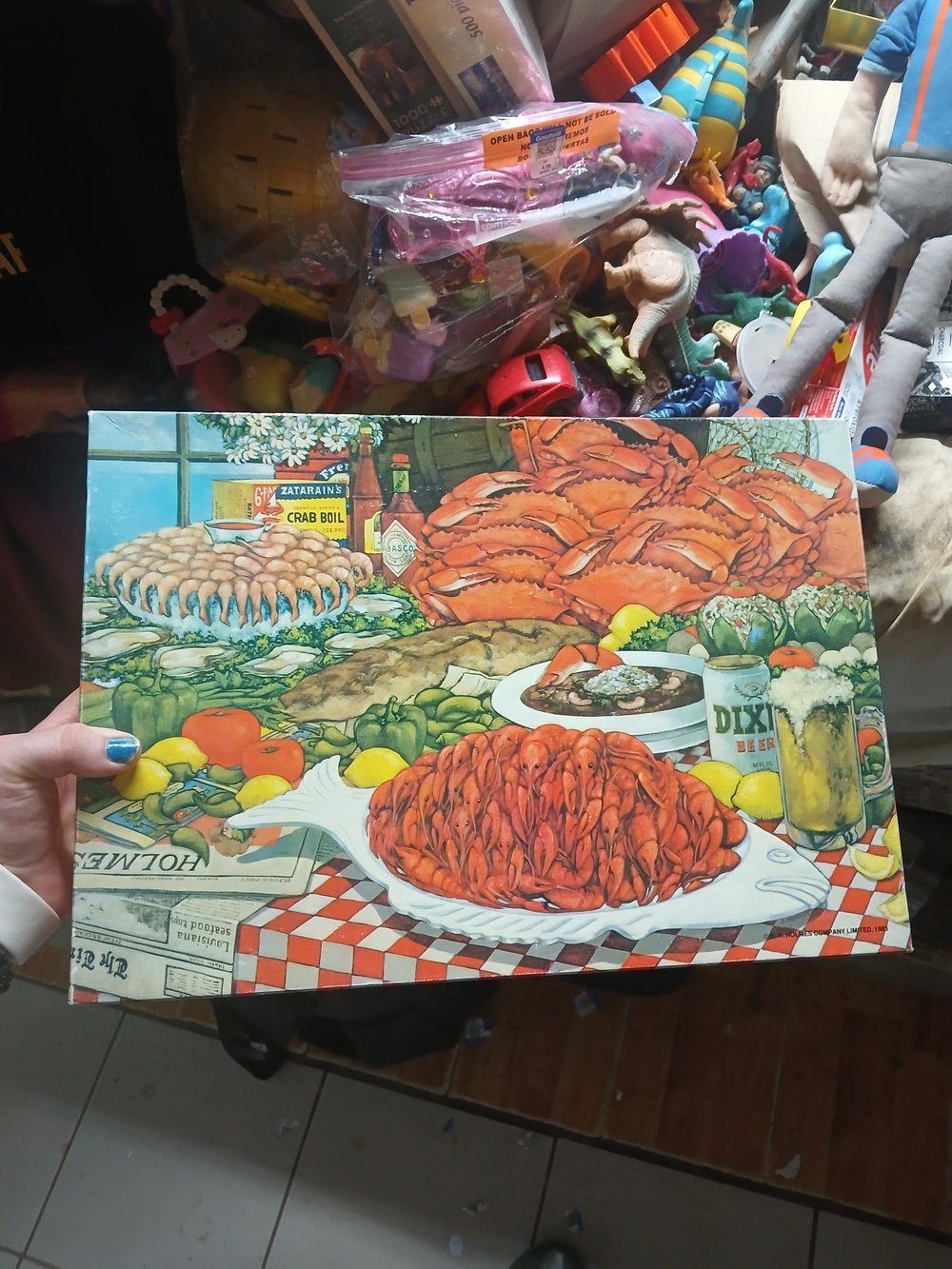 box of the vintage "Bayou Banquet" 1,000-piece jigsaw puzzle - Complete